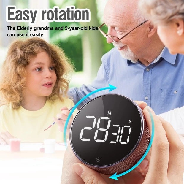 Wholesale LED Rotatable Knob Timer Electronic Self-luminous Kitchen Timer Countdown Timer Reminder